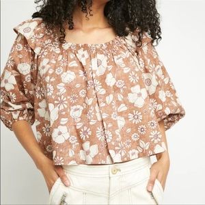 Free People Miss Daisy Print Top XS